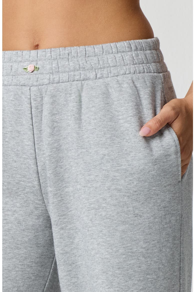 Rosette Wide Leg Sweatpants, Alternate, color, HEATHER GREY