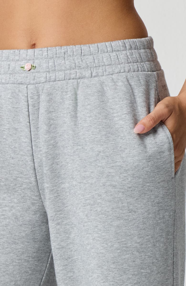 Florence by Mills Rosette Wide Leg Sweatpants, Alternate, color, Heather Grey