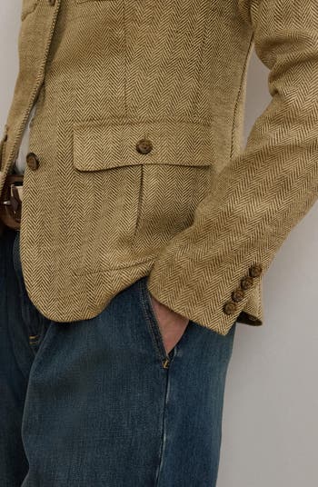 Herringbone Tweed Linen Jacket