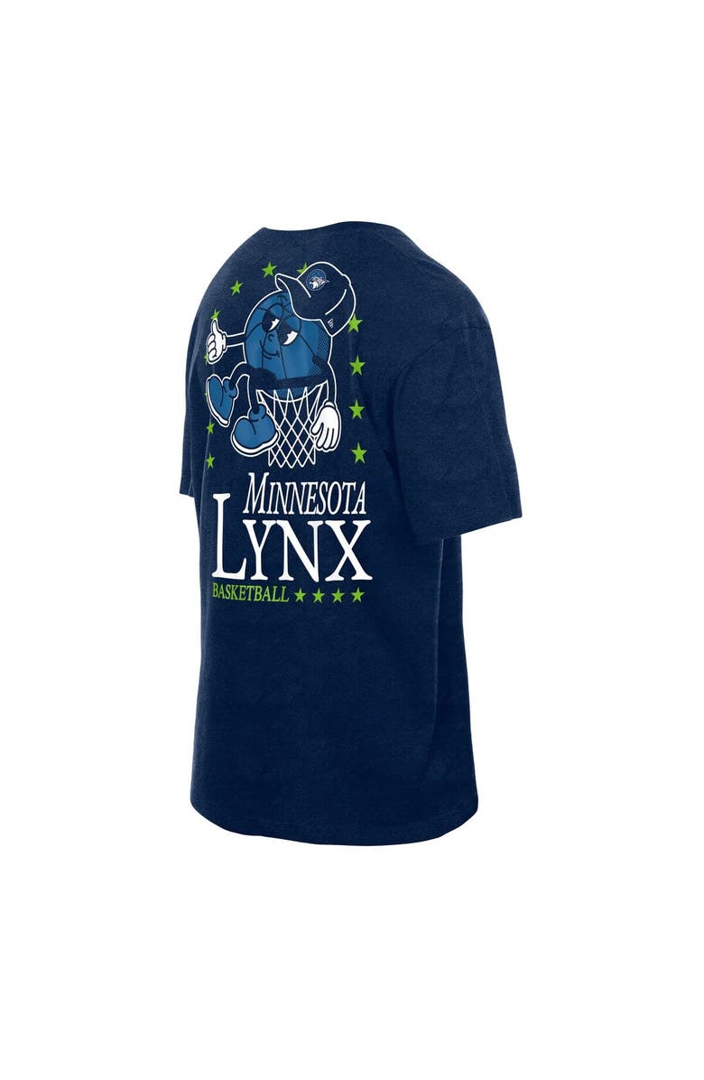 New Era Men's New Era Navy Minnesota Lynx Old School Sport Enzyme Wash Oversized T-Shirt, Alternate, color,