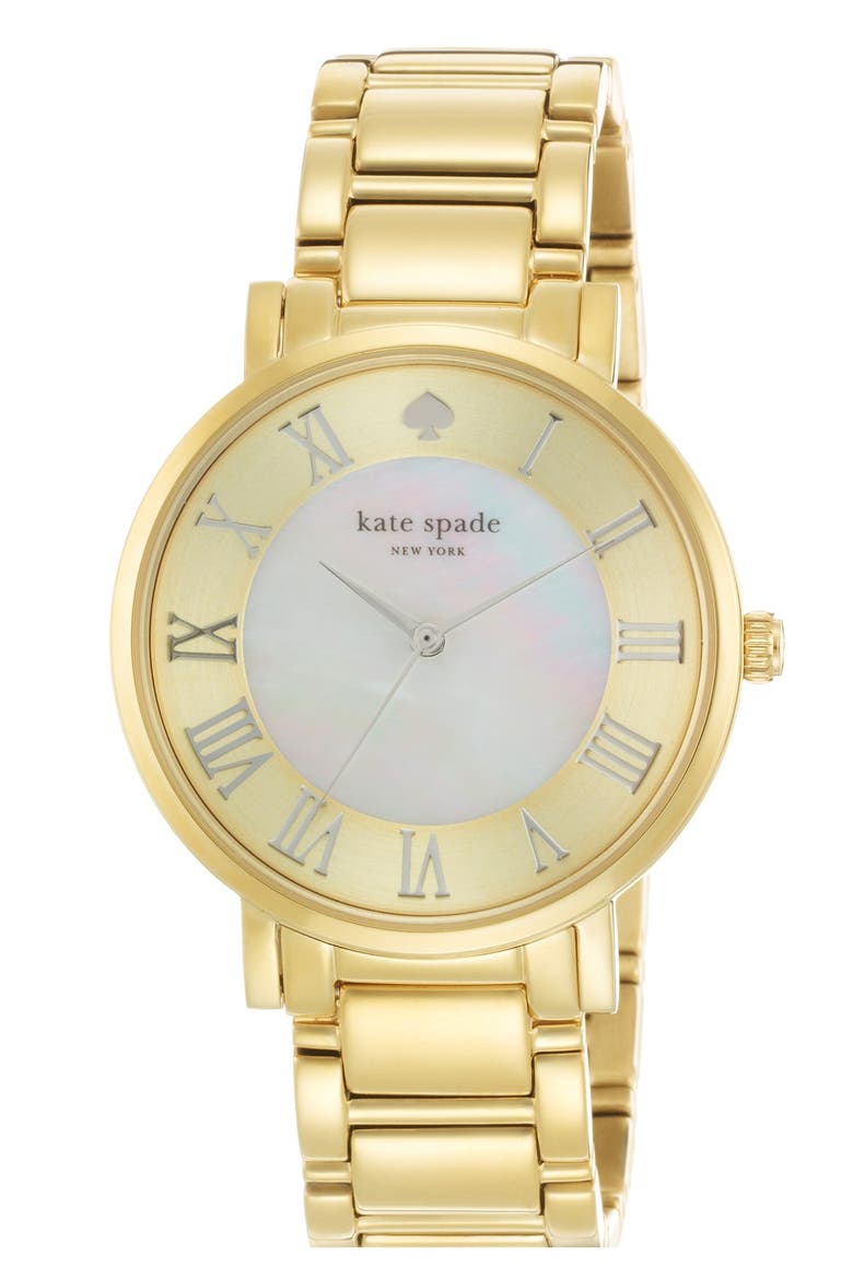 'gramercy grand' round bracelet watch, 38mm, Main, color, GOLD