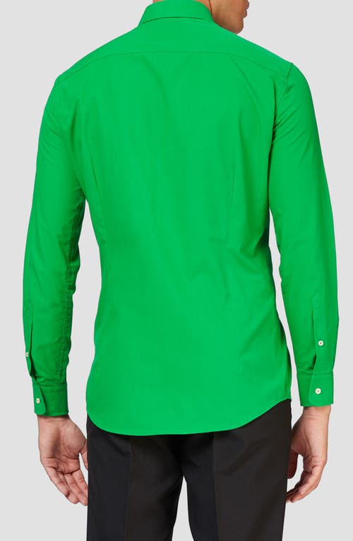 Opposuits Evergreen Solid Cotton Blend Button-up Shirt In Green