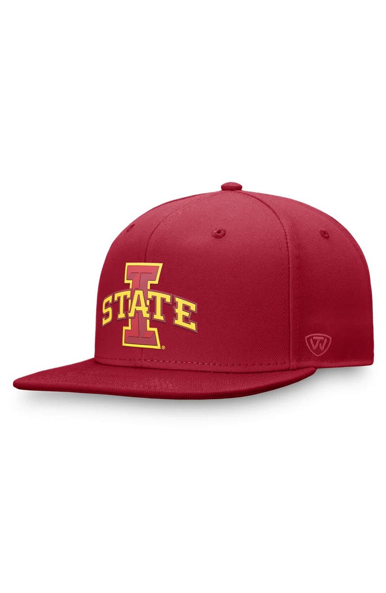 TOP OF THE WORLD Men's Top of the World Cardinal Iowa State Cyclones Fundamental Snapback Hat, Main, color, Cardinal