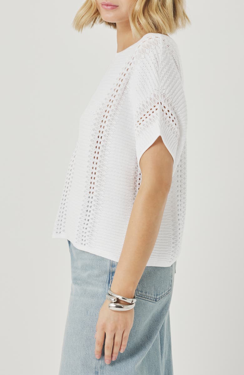 Splendid Everest Pointelle Stitch Sweater, Alternate, color, White