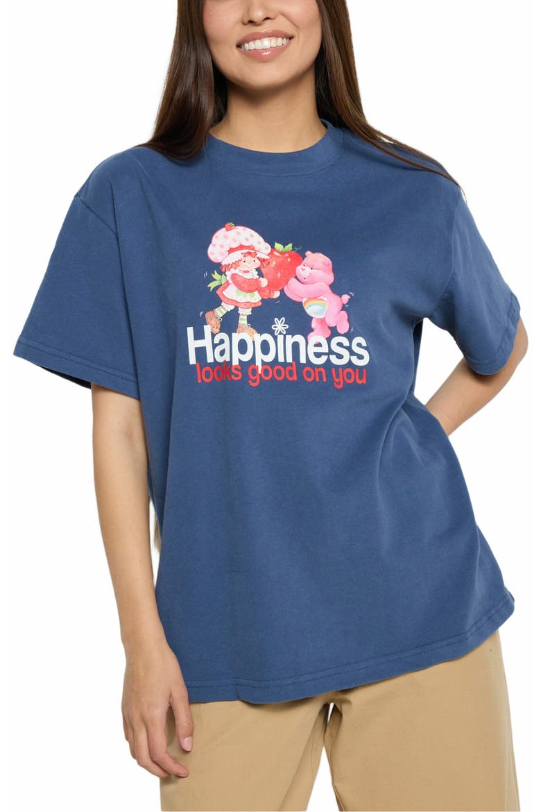 HAPPINESS LOOKS GOOD OVERSIZED TEE, Alternate, color, BLUE