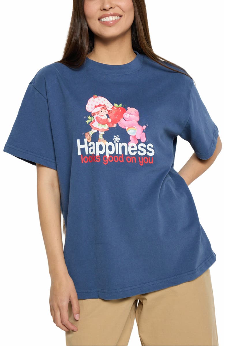 Samii Ryan HAPPINESS LOOKS GOOD OVERSIZED TEE, Alternate, color, Blue
