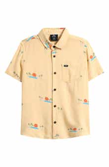 Rip Curl Kids' Print Short Sleeve Button-Up Shirt