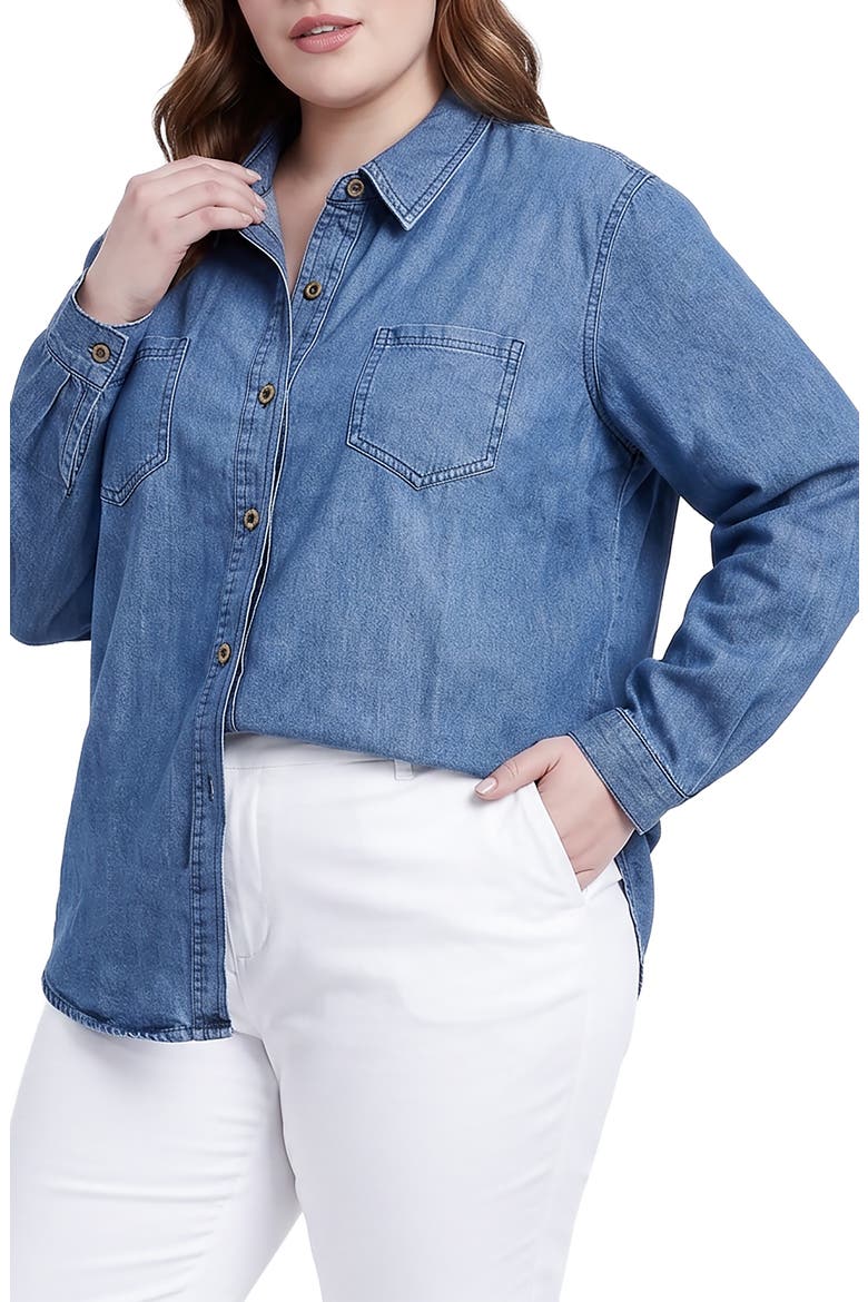 Denim Button-Up Shirt, Alternate, color, INDIGORINSE
