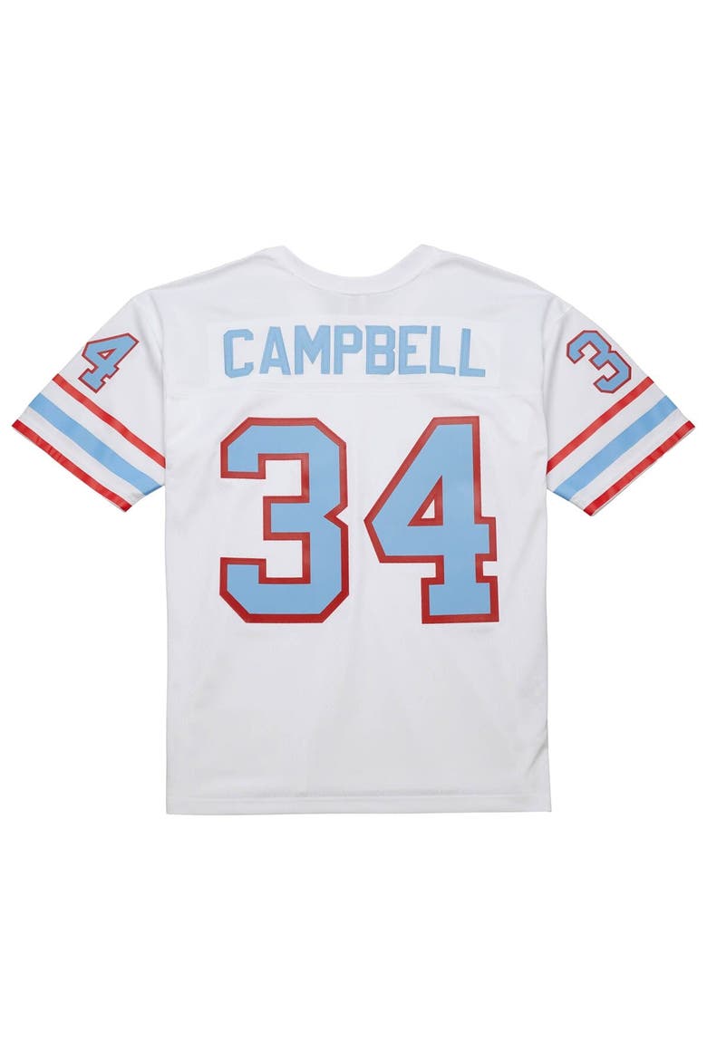 Men's Mitchell & Ness Earl Campbell White Houston Oilers 1979 Legacy Replica Jersey, Alternate, color, White