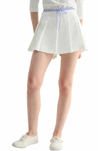 All in Favor Contrast Detail Pleated Skort