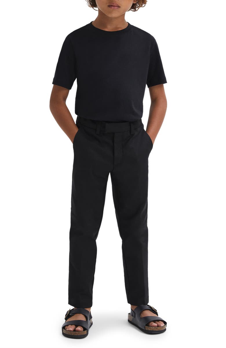 Reiss Kids' Eastbury Stretch Cotton Pants, Alternate, color, Black