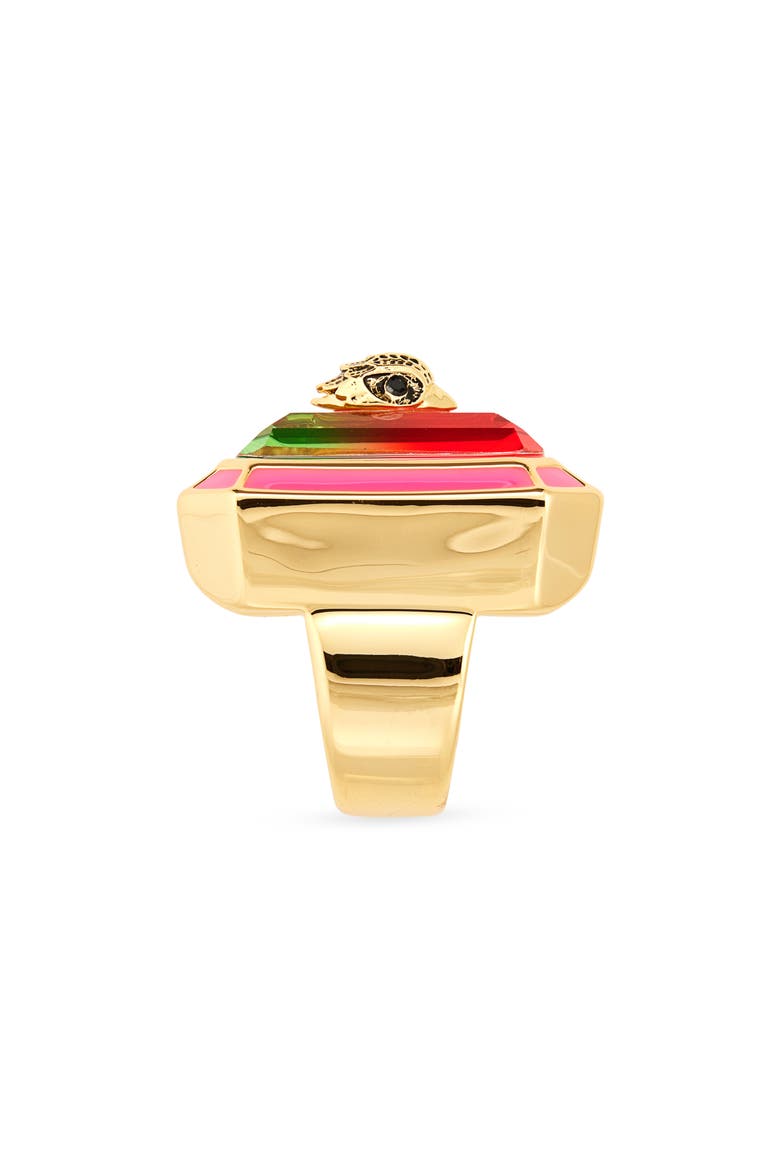 Stone Enamel Cocktail Ring, Alternate, color, PINK