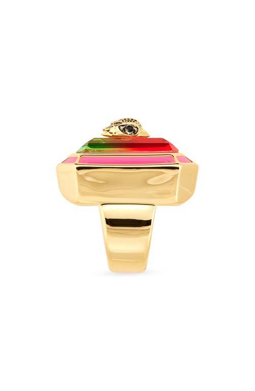 KURT GEIGER KURT GEIGER LONDON STONE ENAMEL COCKTAIL RING