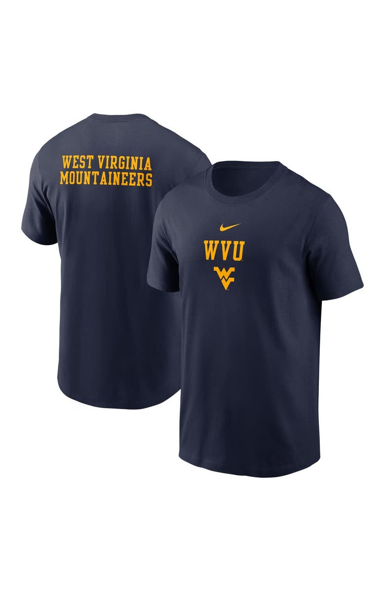 Nike Men's Nike Navy West Virginia Mountaineers 2-Hit Stacked T-Shirt, Alternate, color, Navy