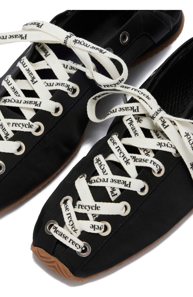 Ganni Lace-Up Ballet Flat, Alternate, color, Black