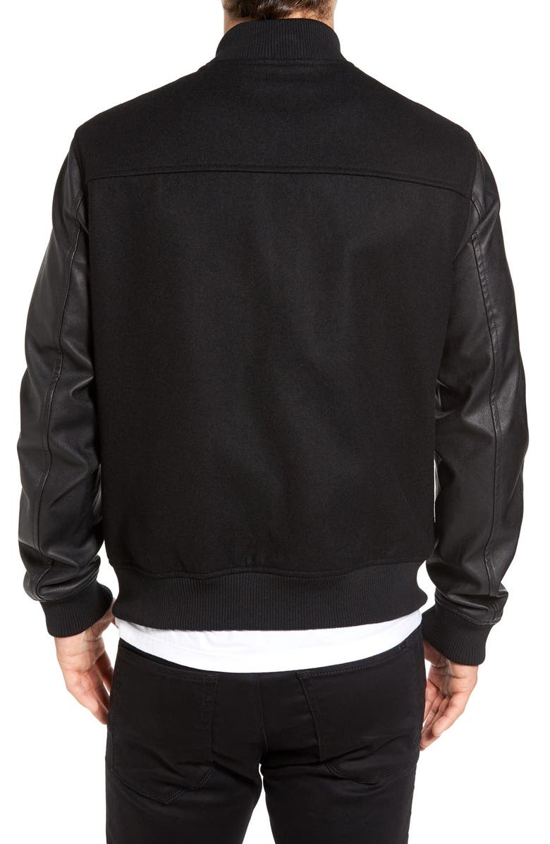 Topman Varsity Bomber Jacket, Alternate, color,