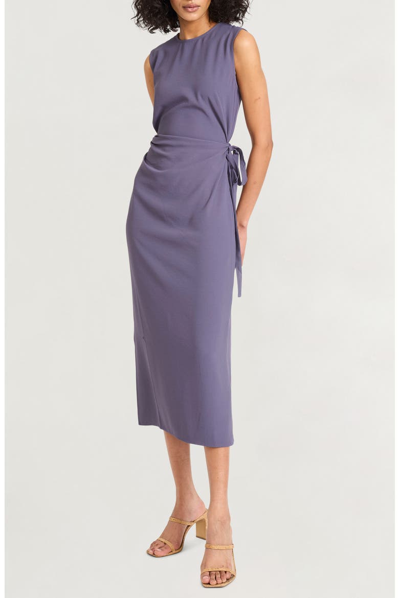 Side Tie Sleeveless Dress, Alternate, color, GRAYSTONE