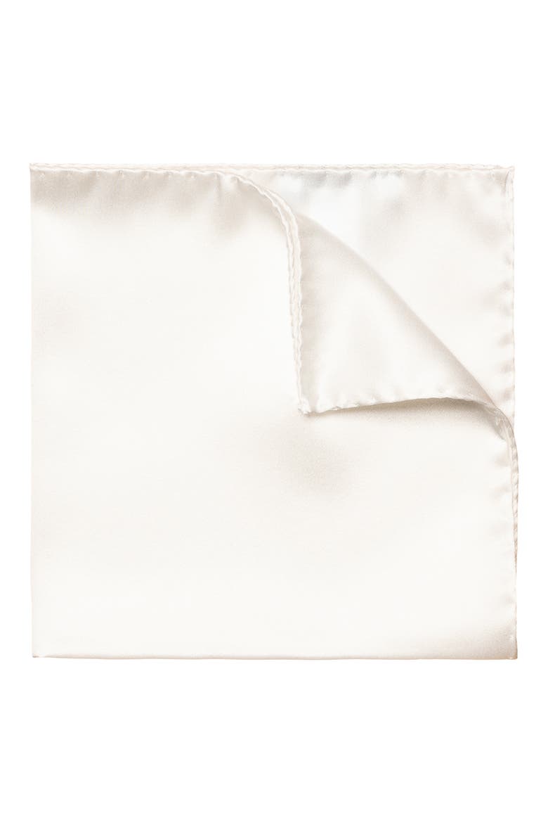 Ivory Silk Pocket Square, Main, color, NATURAL