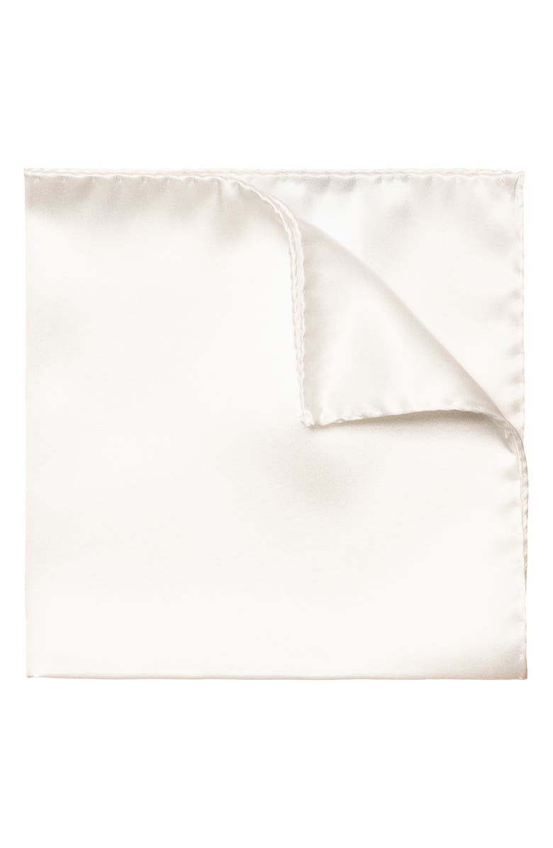 Eton Ivory Silk Pocket Square, Main, color, 
