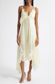 MONSE Lace Trim Sequin Double Layer Slipdress