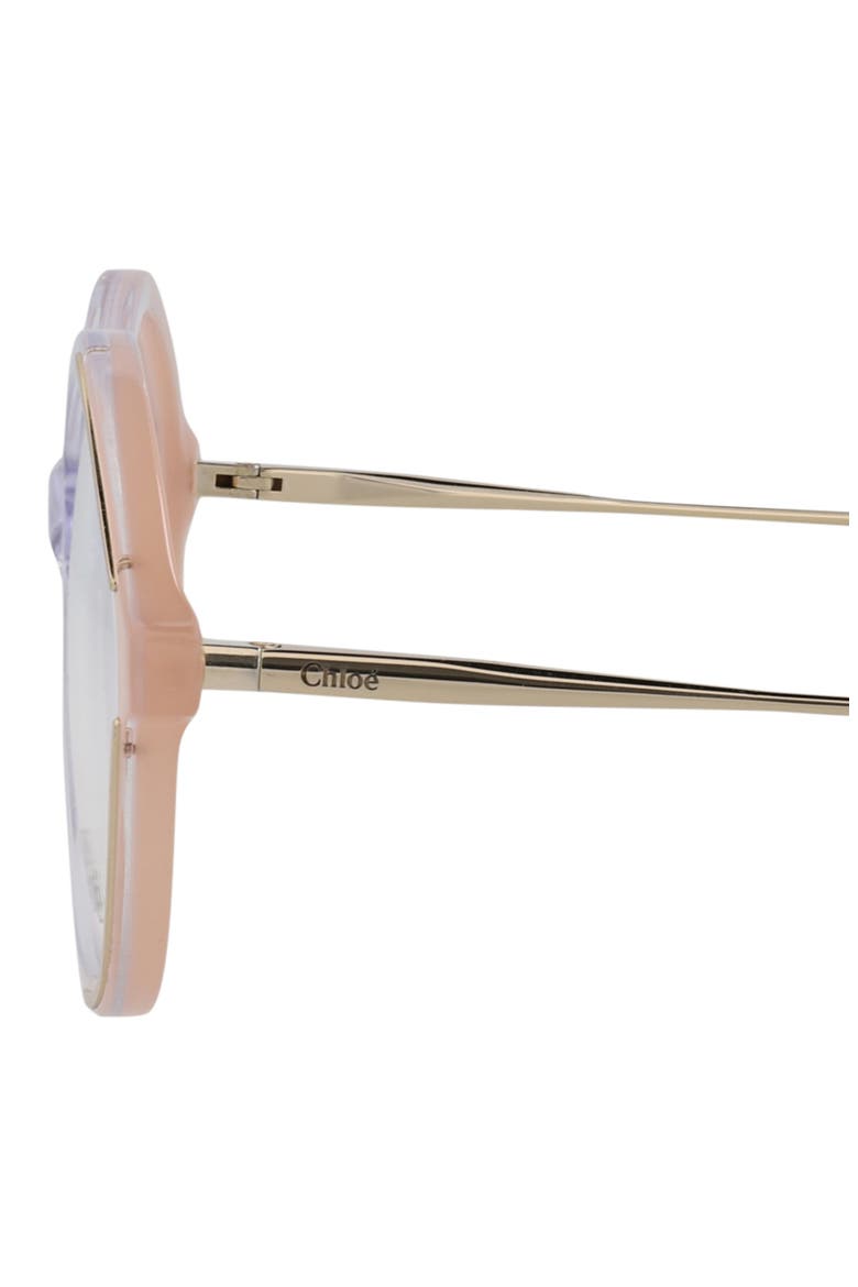 52mm Round Optical Glasses, Alternate, color, NUDE GOLD TRANSPARENT