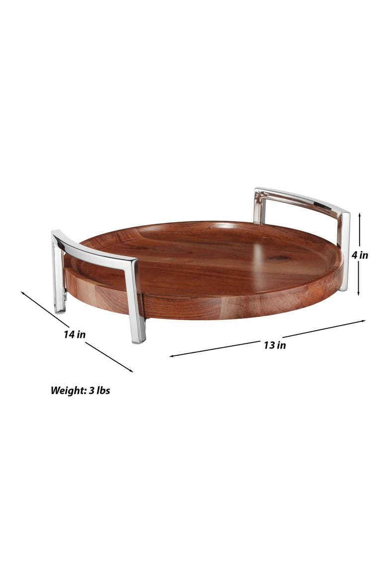 Acacia Wood Serving Tray, Alternate, color, BROWN