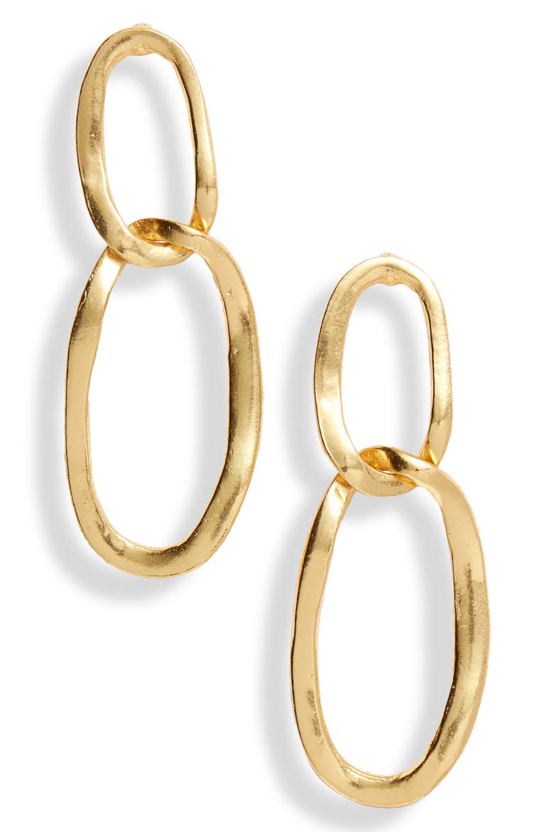 Double Hoop Earrings, Main, color, GOLD