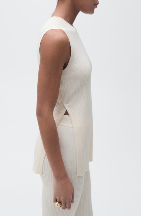 Sleeveless Side Slit Knit Tunic