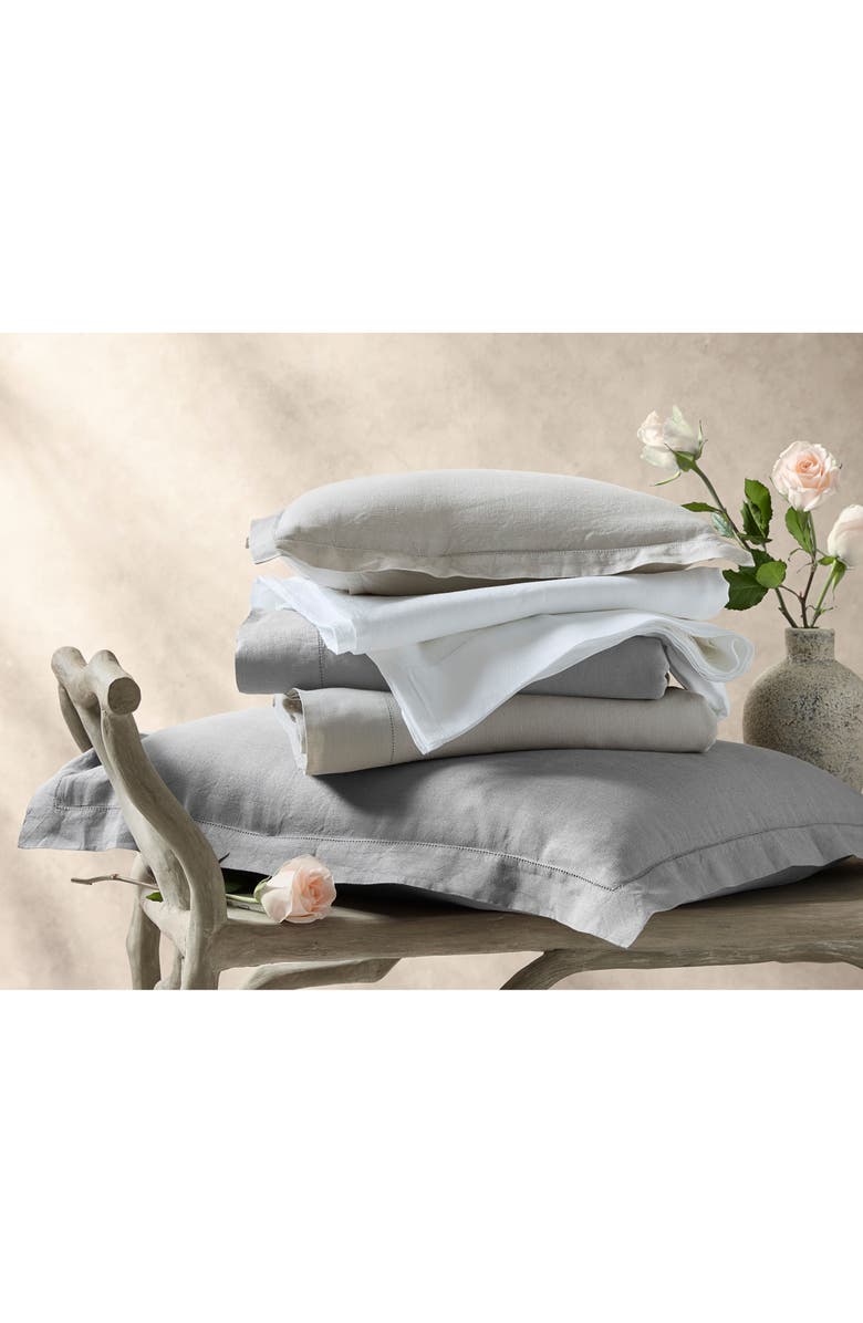 Matouk Roman Hemstitch Linen Sham, Alternate, color, White