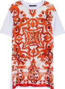 Dolce&Gabbana Majolica Cotton Jersey T-Shirt Dress
