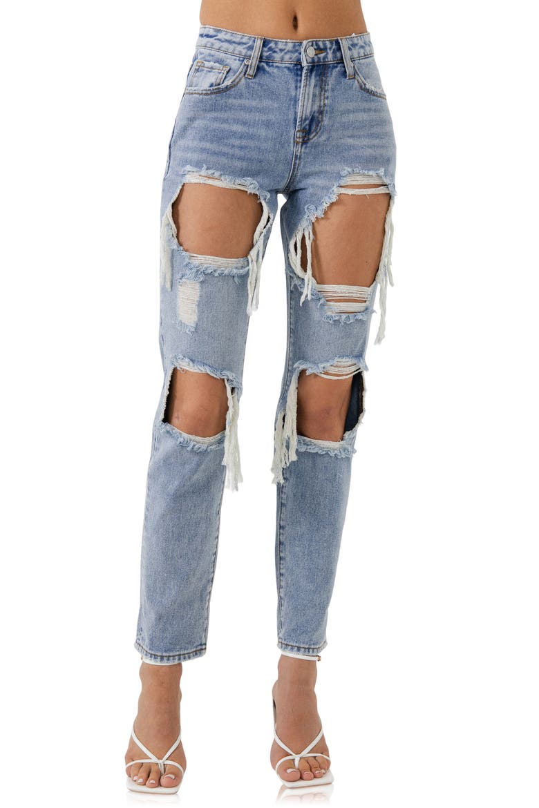 Distressed Jeans, Alternate, color, LIGHT DENIM