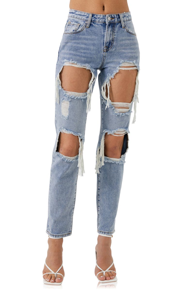 Grey Lab Distressed Jeans, Alternate, color, Light Denim