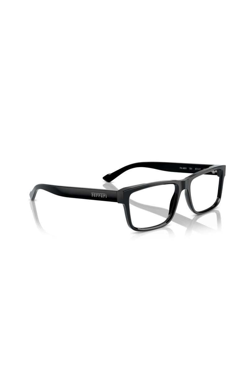 Ferrari 57mm Rectangle optical glasses, Alternate, color, Black