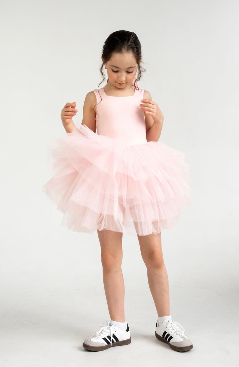 Mini Celebrities Roses Sleeveless Fluffy Tutu Dress, Alternate, color, Pink Rose