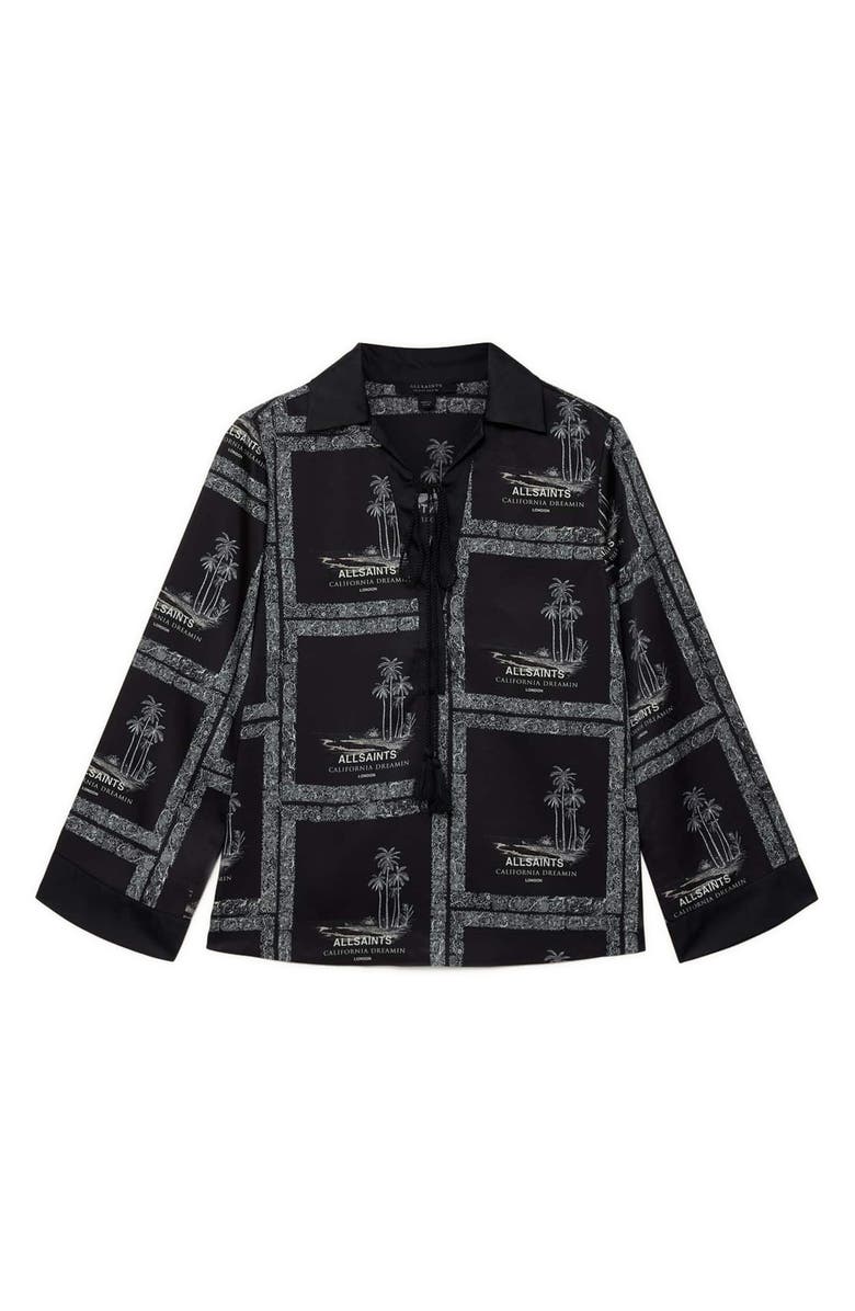 AllSaints Lettie Tie Neck Shirt, Alternate, color, 