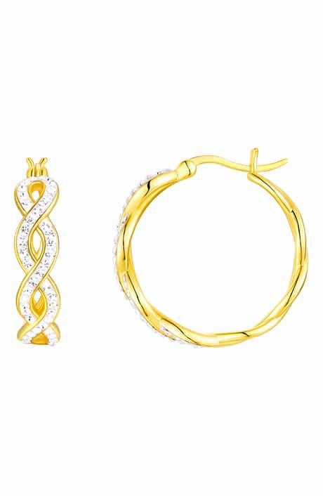 Crystal Twist Hoop Earrings