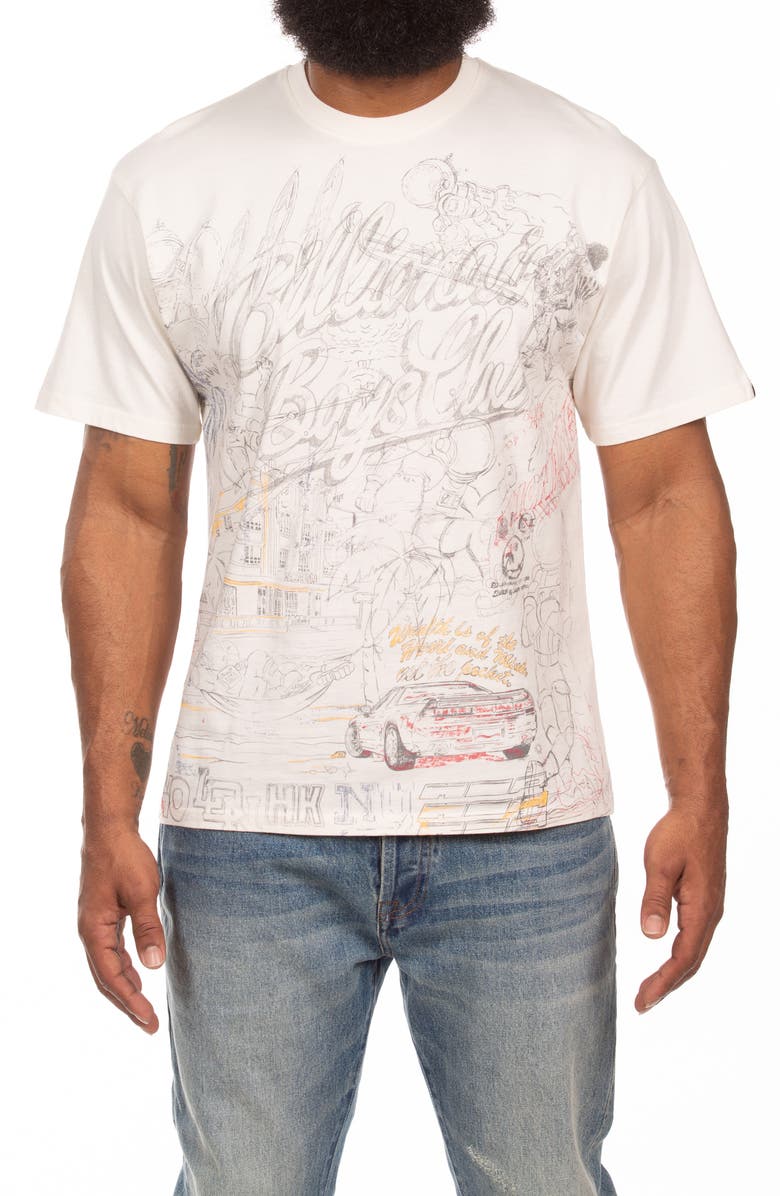 Billionaire Boys Club Sketch Graphic T-Shirt, Main, color, Gardenia