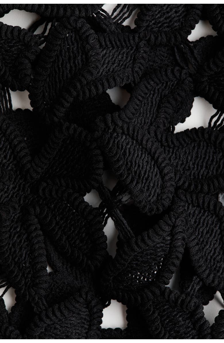 H&M Crochet-look Strappy Top, Alternate, color, Black