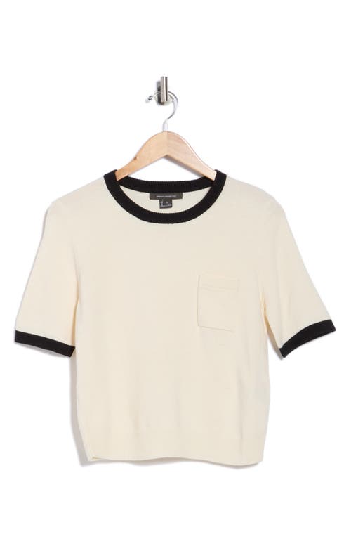 French Connection Babysoft Crop Ringer T-shirt In White