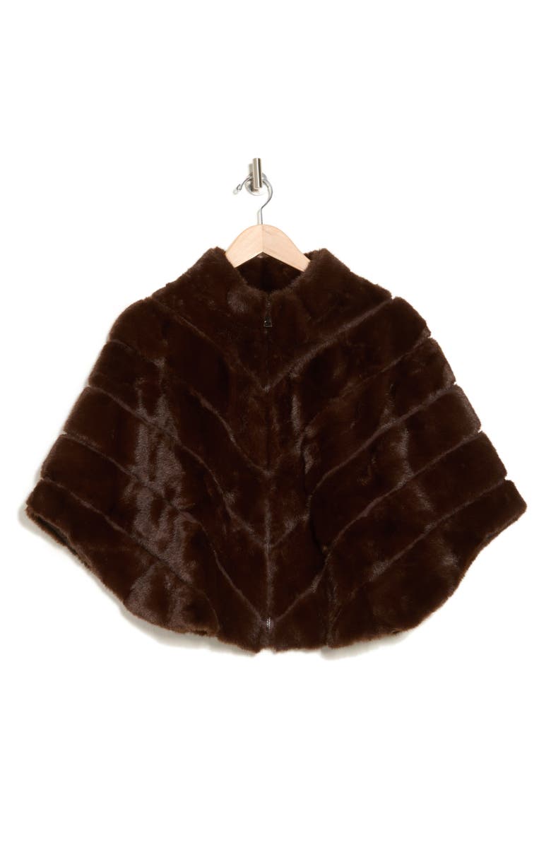 La Fiorentina Faux Fur Capelet, Alternate, color, Brown