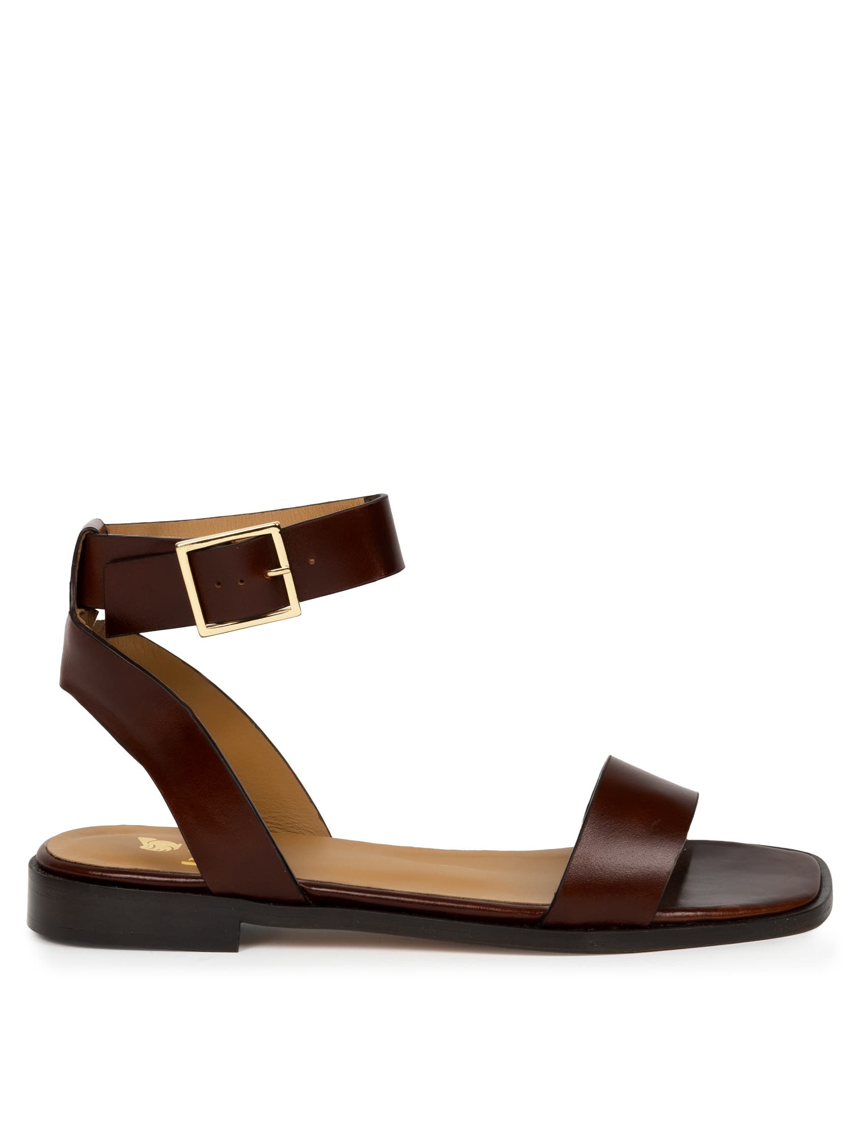 Nalini Flat Sandals, Main, color, Chestnut