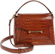 Strathberry Mosaic Croc Embossed Leather Top Handle Bag