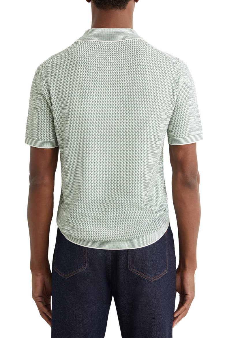 Brink Textured Stitch Quarter Zip Polo, Alternate, color, SOFT SAGE GREEN