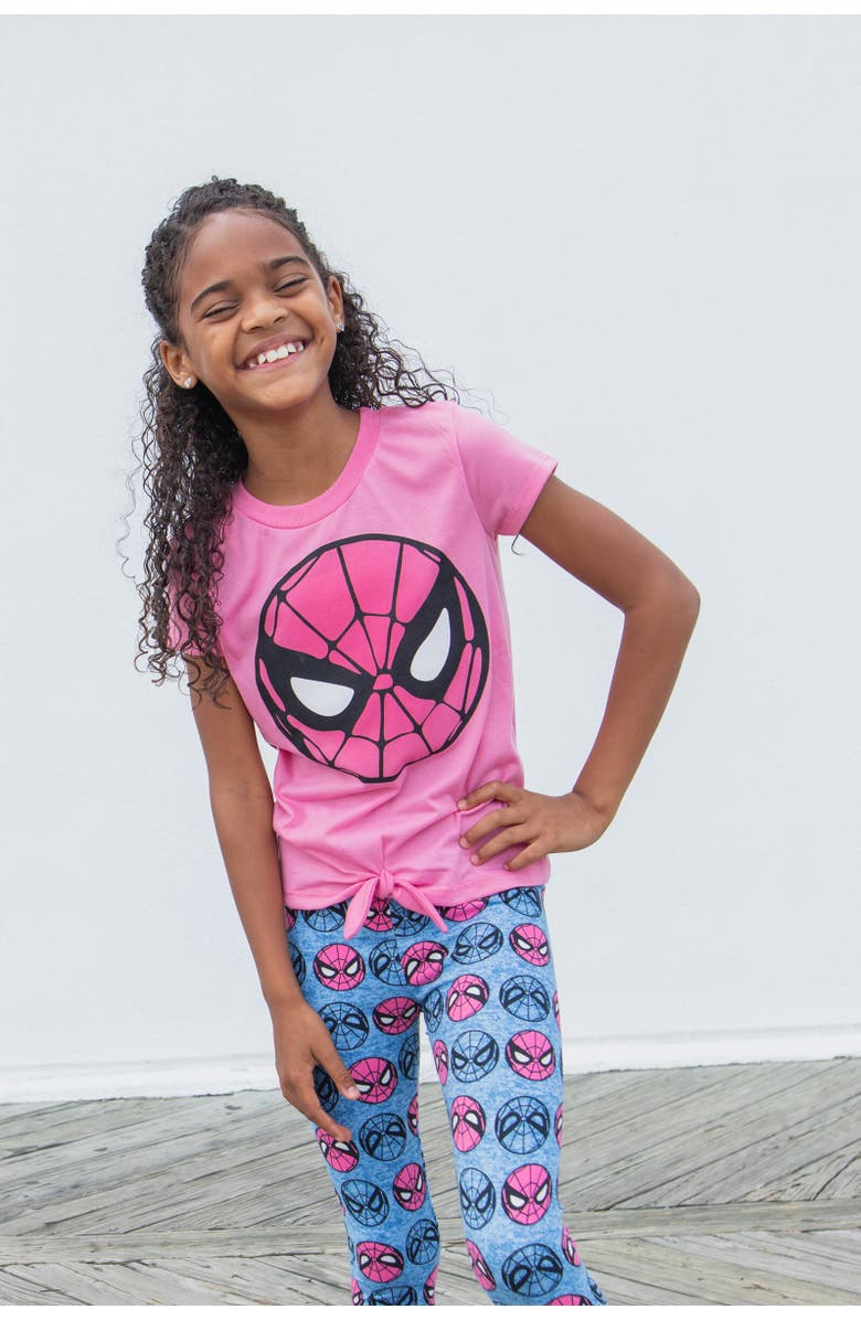 Marvel Spider-Man T-Shirt & Leggings Set, Alternate, color, Spider-Man Pink