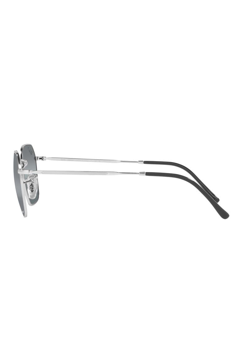 Jim 53mm Mirrored Polarized Irregular Sunglasses, Alternate, color, SILVER