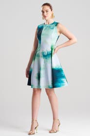 Natori Hisui Cotton Chino Fit n' Flare Dress