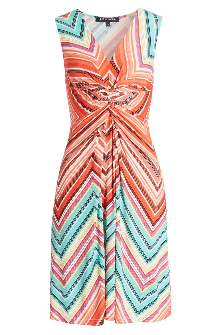 Chevron Twist Front Sleeveless Dress, Main, color, RASPBERRY