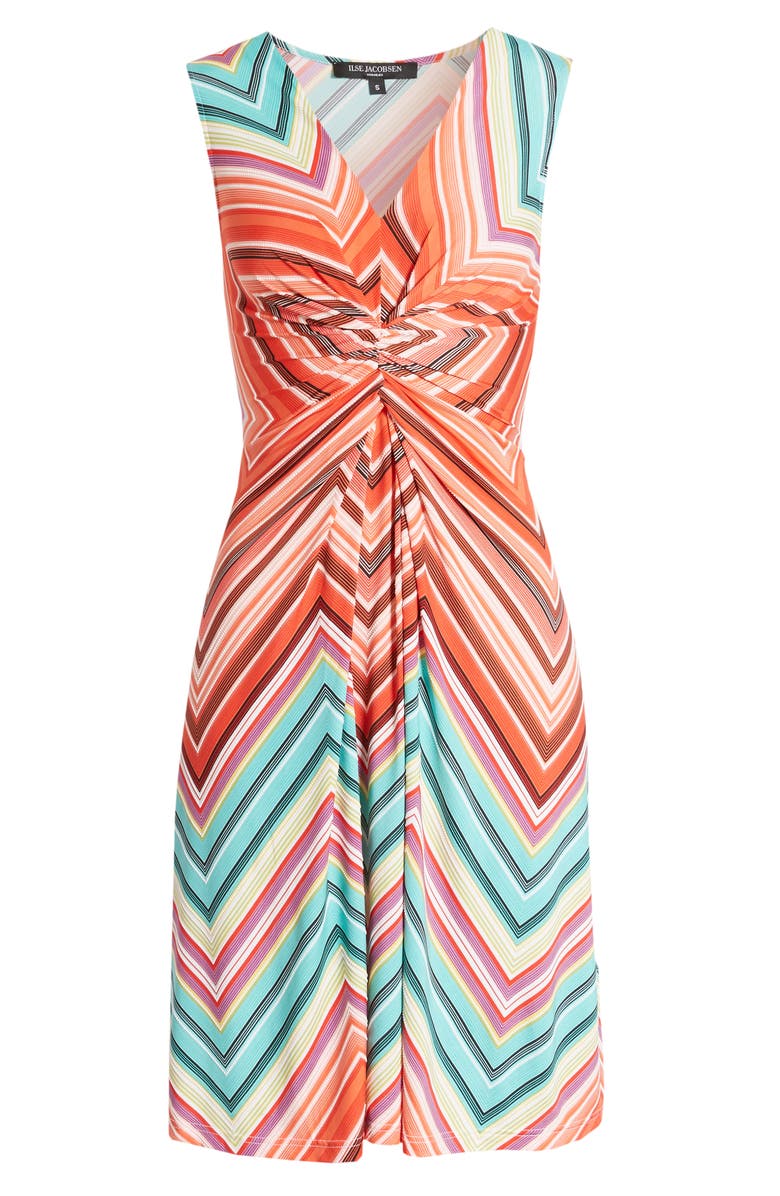 Ilse Jacobsen Chevron Twist Front Sleeveless Dress, Main, color,
