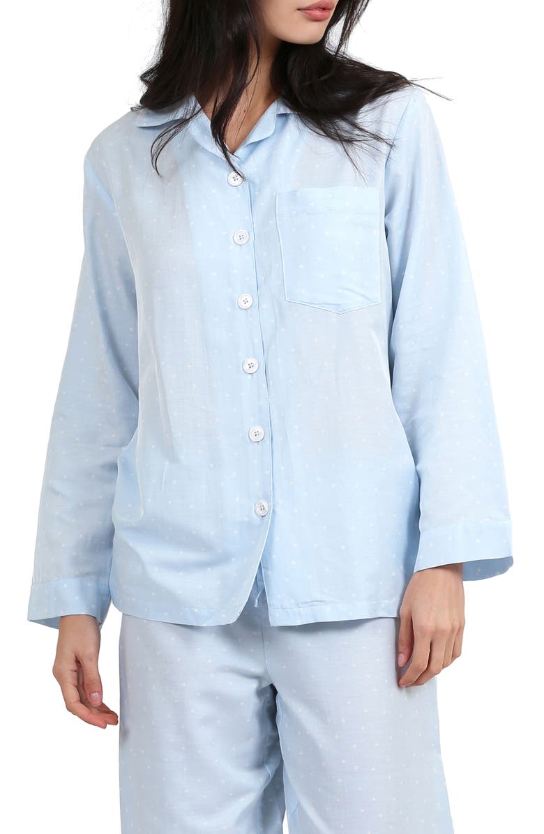 Papinelle Spot Print Cotton & Silk Pajamas, Alternate, color,