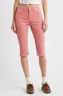 Damson Madder Gingham Capri Jeans